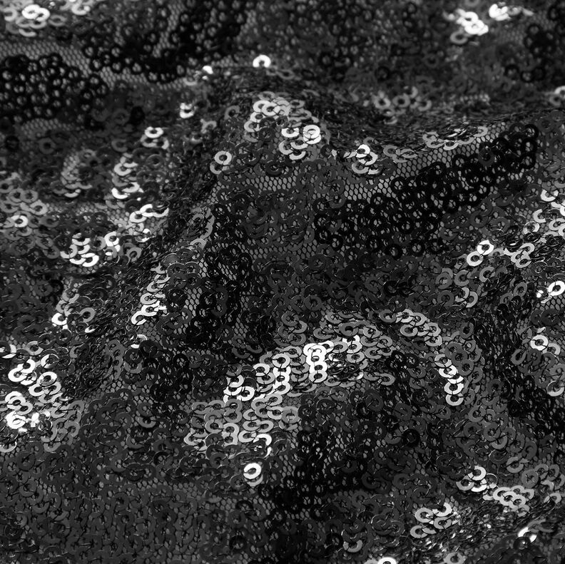 Tejido micro lentejuelas liso – negro,  image number 2