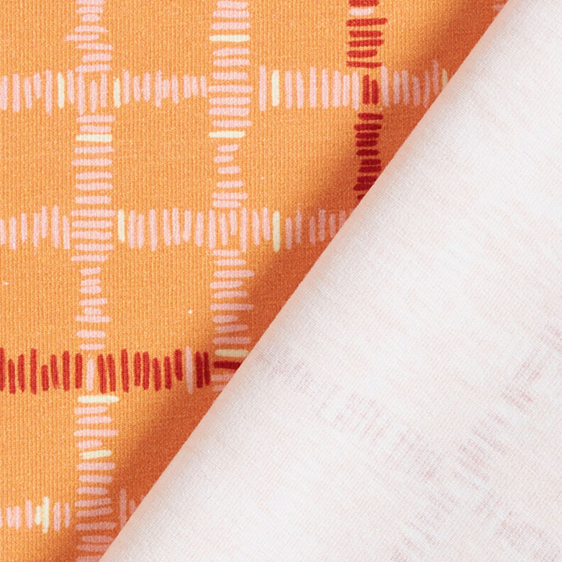 GOTS Tela de jersey de algodón Cuadros | Tula – naranja/terracotta,  image number 4