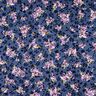 Satén Stretch Jacquard Ramos de flores – azul marino,  thumbnail number 1