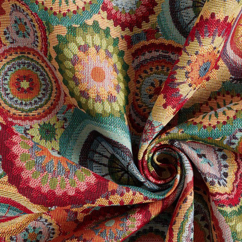 Tela decorativa Tapiz Círculos mandala – beige claro/rojo,  image number 3