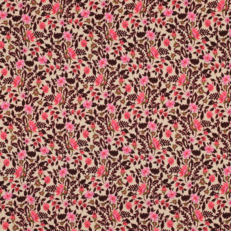 Felpa francesa veraniega pequeñas flores Impresión digital – anacardo/rosa intenso,  image number 1
