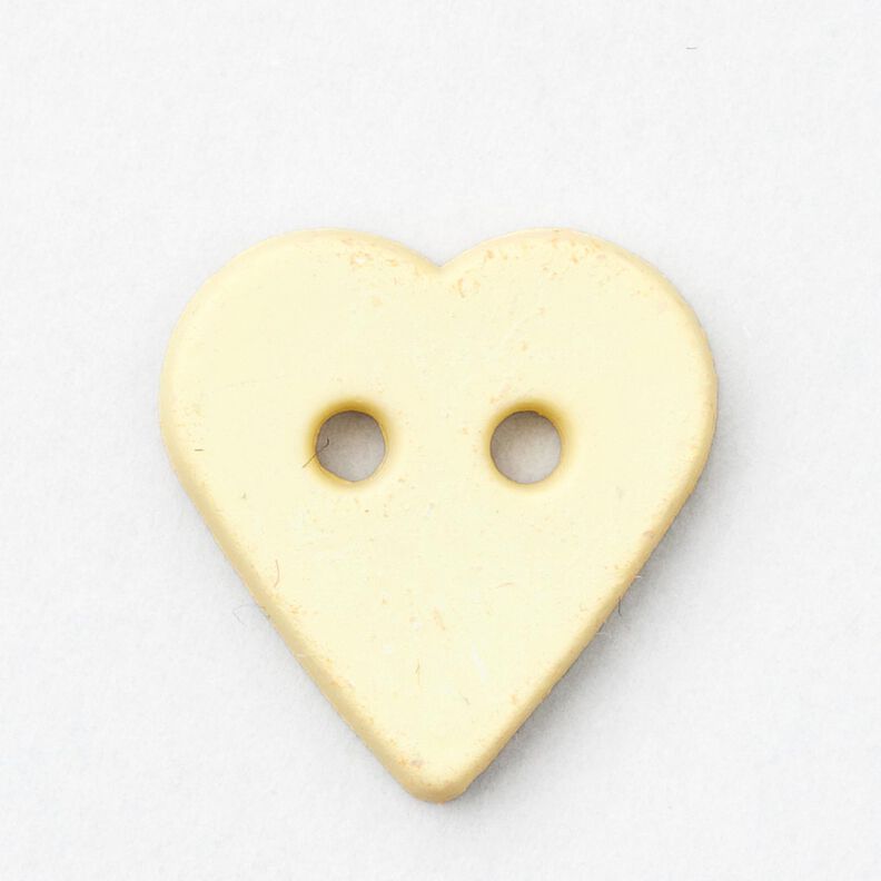 Bot&oacute;n de coraz&oacute;n [&Oslash; 15 mm] &ndash; amarillo vainilla,  image number 1