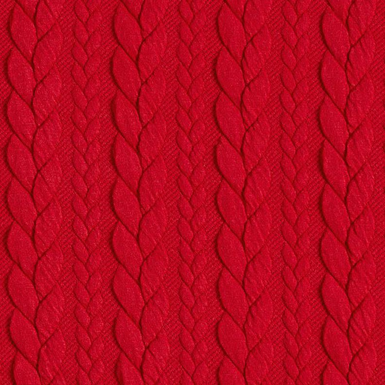 Tela de jersey jacquard Cloqué Punto trenzado – rojo,  image number 1