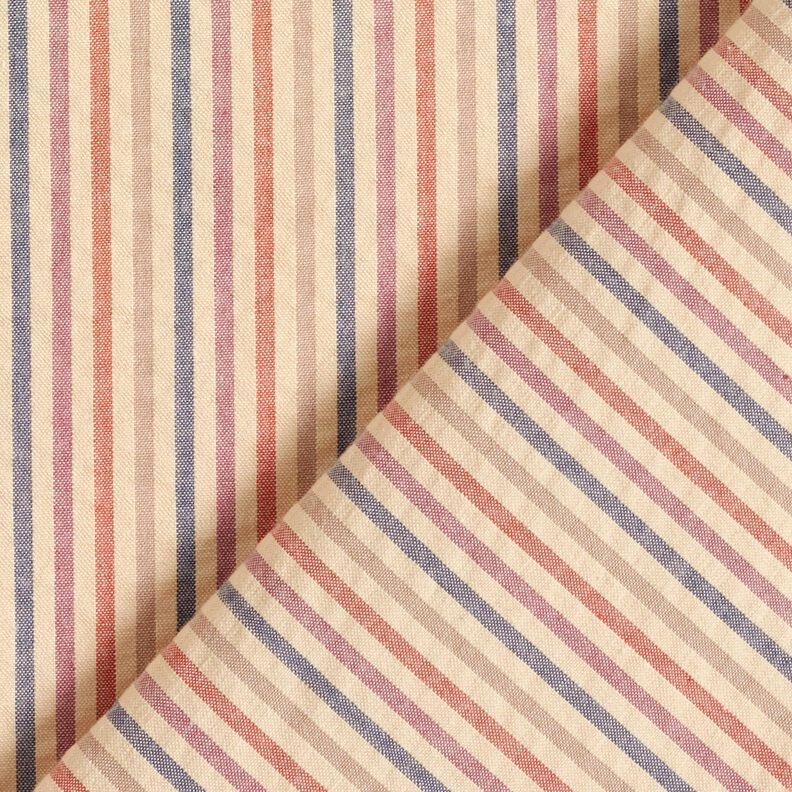 Tela Seersucker Rayas de colores – anacardo/uva,  image number 4
