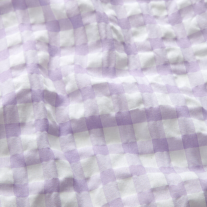 Seersucker con cuadros vichy grandes – blanco/lila pastel,  image number 2