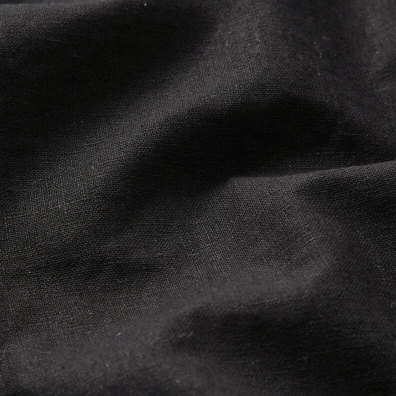 Mezcla de lino y algodón lavado – negro,  image number 2