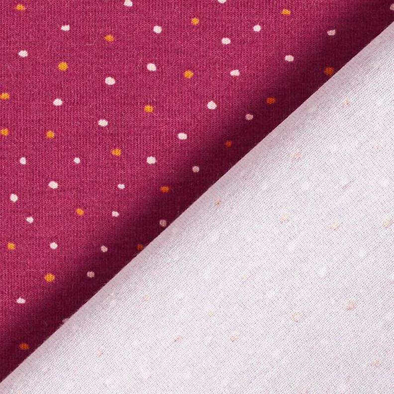 Tela de jersey de algodón Puntos de colores – burdeos,  image number 4