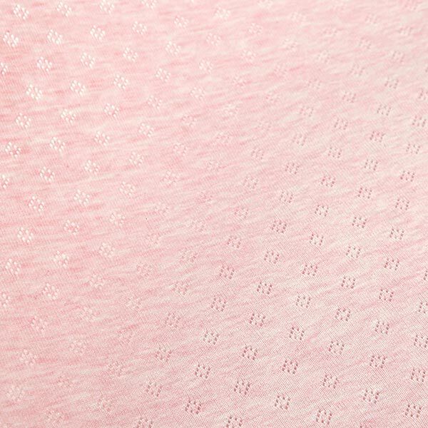 Jersey de punto fino con patrón de agujeros Melange – rosa oscuro,  image number 3