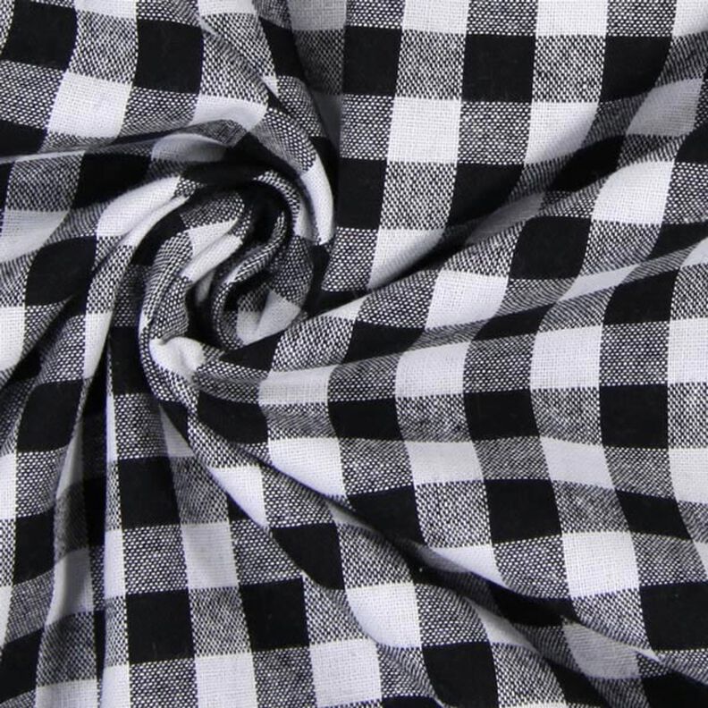 Tela de algodón Cuadros vichy 1 cm – negro/blanco,  image number 2