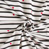 Tela de jersey de algodón Rayas y corazones – blanco lana/negro,  thumbnail number 3