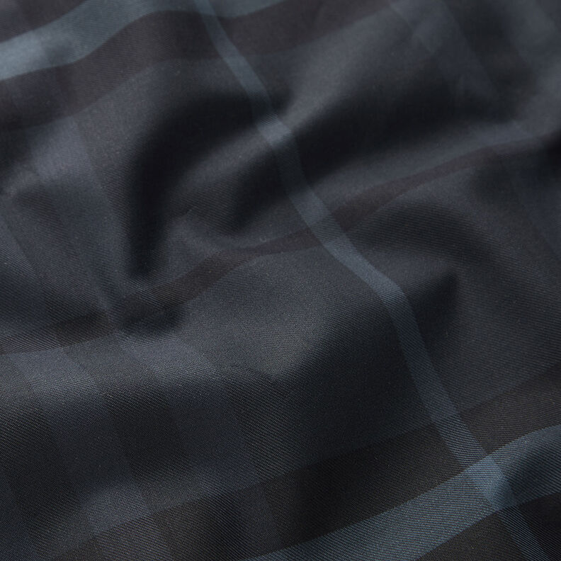 Tejido camisero cuadros tartán – azul noche/negro,  image number 2