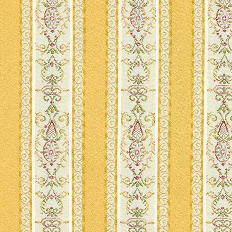 Tela de tapicería jacquard Rayas Biedermeier – crema/naranja,  image number 1