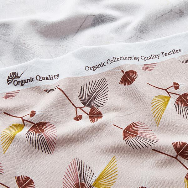 Tela de jersey de algodón hojas en abanico – rosado,  image number 5