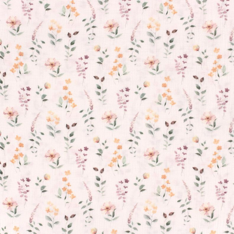 Muselina/doble arruga Prado salvaje Impresión digital – blanco,  image number 1