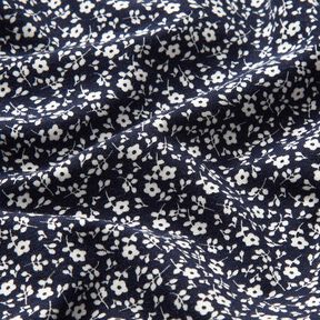 Tela de jersey de algodón mil flores – azul marino/blanco, 