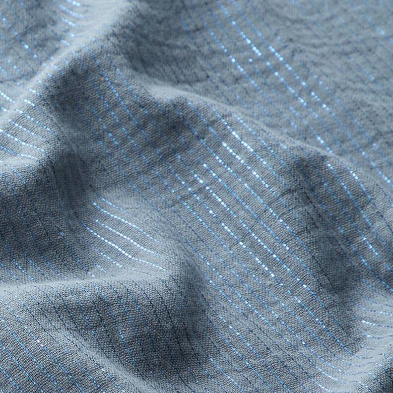 Muselina de algodón rayas brillantes – azul grisáceo pálido,  image number 3