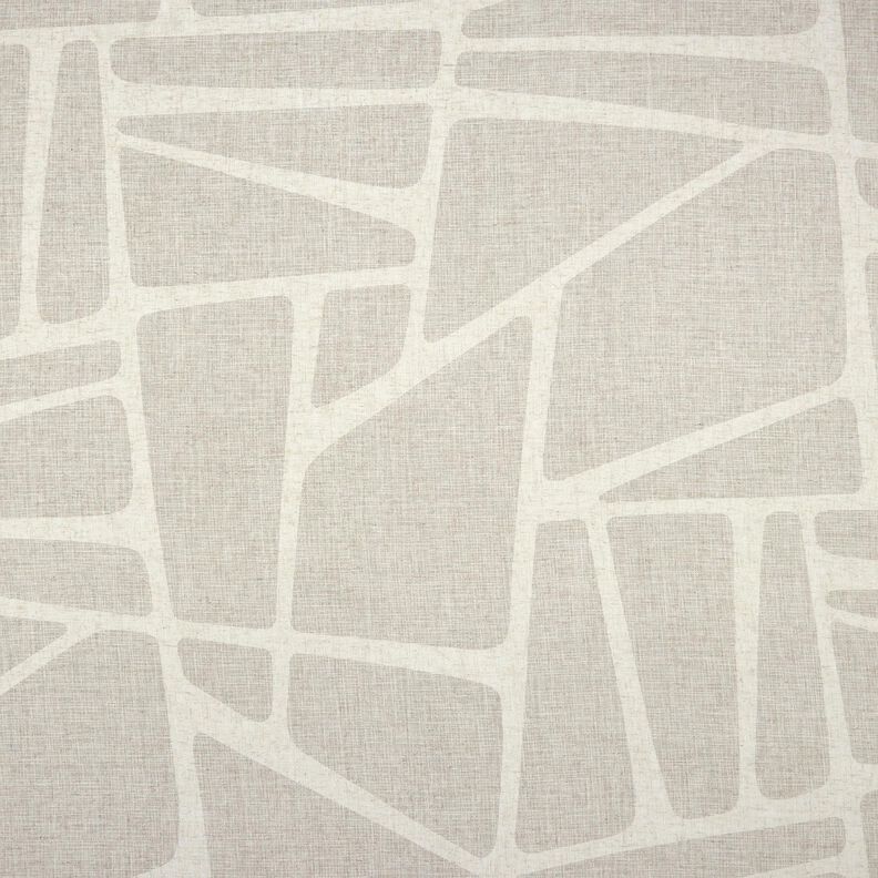 Tela para cortinas Mezcla de lino Formas  – marrón claro/naturaleza,  image number 1