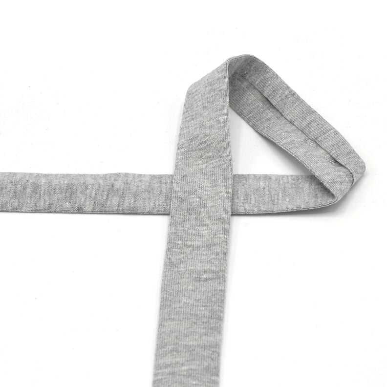 Cinta al biés Tela de jersey de algodón Melange [20 mm] – gris claro,  image number 2