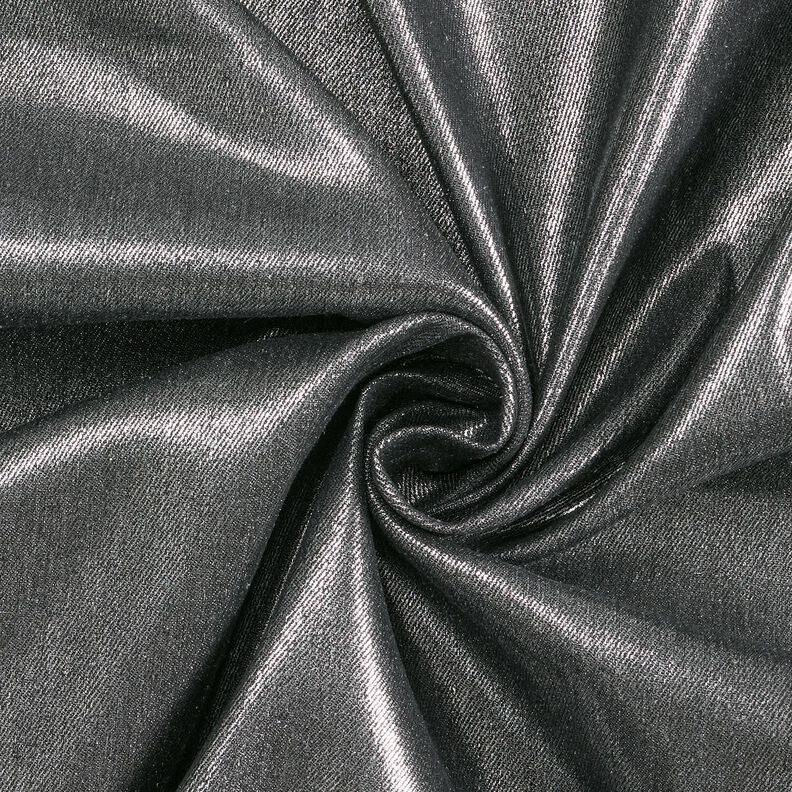 Denim elástico metalizado – negro/plata metalizada,  image number 1