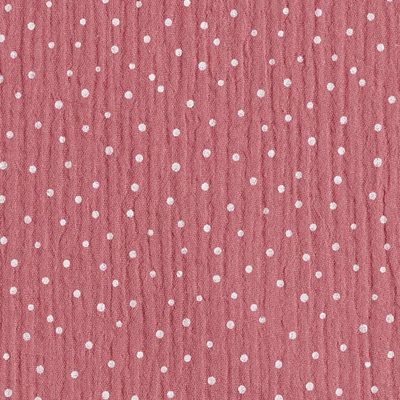 Muselina/doble arruga Puntos – rosa antiguo/blanco,  image number 1