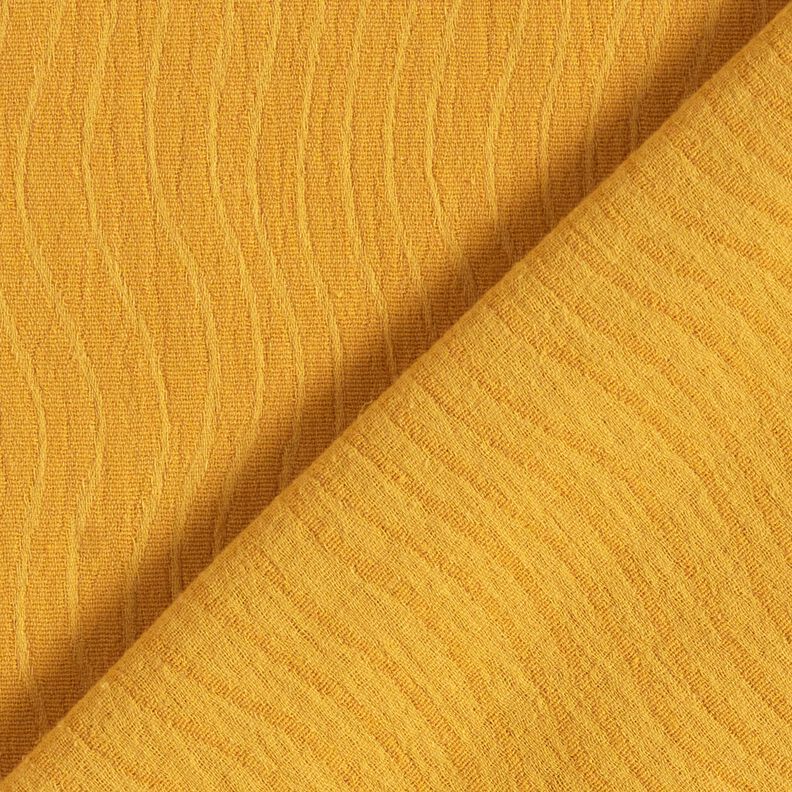 Mezcla de lino y algodón Jacquard Estampado onda – amarillo curry,  image number 1