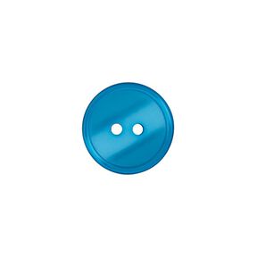 Botón de poliéster 2 agujeros  – azul agua, 