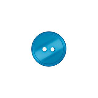Botón de poliéster 2 agujeros  – azul agua, 