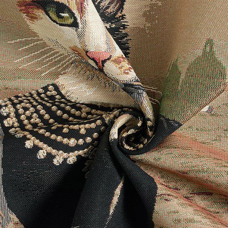 Panel Tapiz gato elegante – beige oscuro/negro,  image number 3