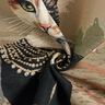Panel Tapiz gato elegante – beige oscuro/negro,  thumbnail number 3