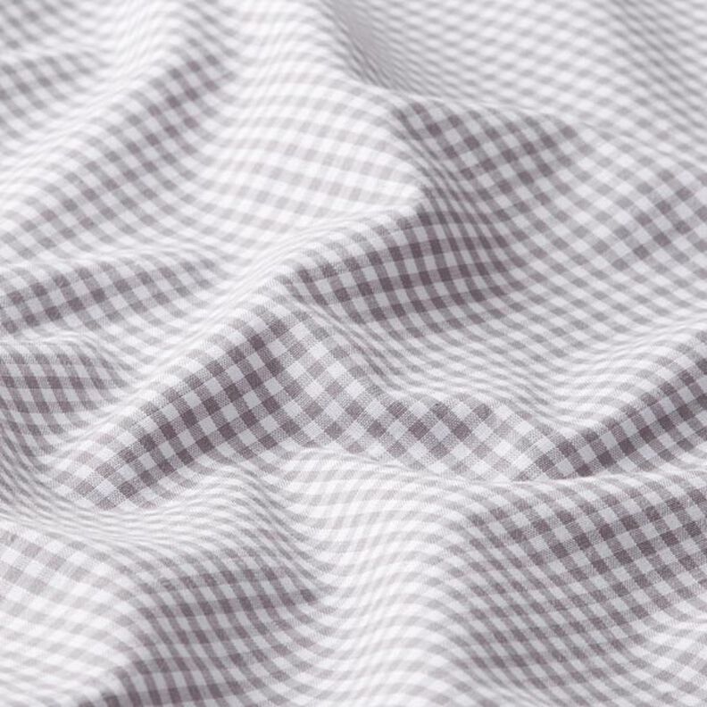 Popelina de algodón Tela Vichy a cuadros, hilo teñido – gris/blanco,  image number 2