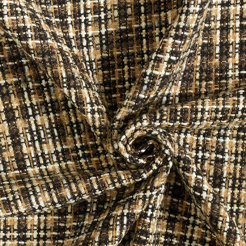 Mezcla de lana para abrigos a cuadros – beige/negro,  image number 3