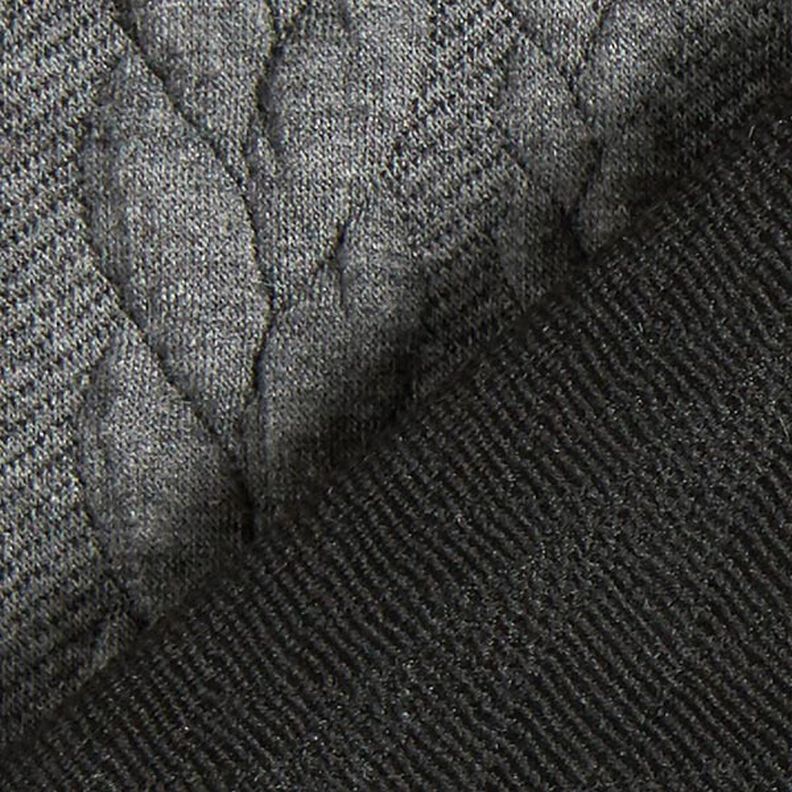 Tela de jersey jacquard Cloqué Punto trenzado – gris oscuro,  image number 4