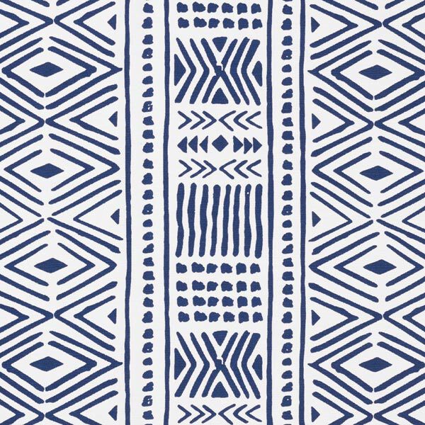 Tela decorativa Lona Étnico – azul marino/blanco,  image number 1