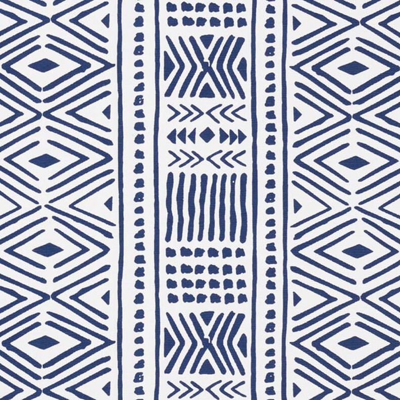 Tela decorativa Lona Étnico – azul marino/blanco,  image number 1