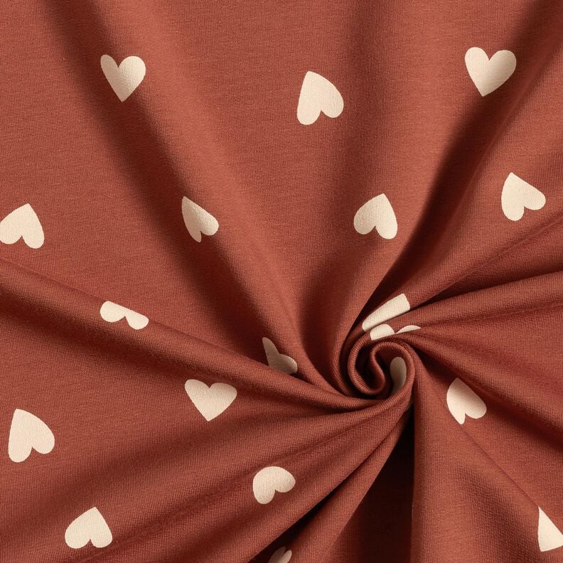 Felpa francesa veraniega Corazones dispersos &ndash; rojo oscuro,  image number 3