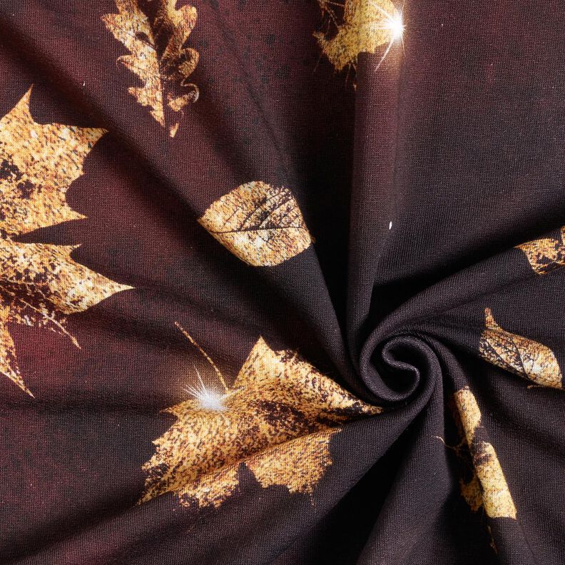 Felpa francesa Otoño dorado | Glitzerpüppi – borgoña/dorado | Retazo 50cm,  image number 3