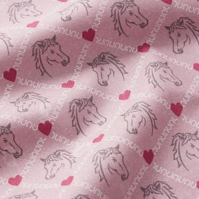 Tela de algodón Cretona Caballos y corazones rosa – rosa, 