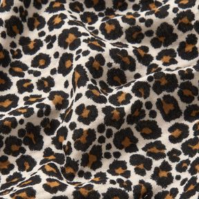 Muselina/doble arruga Estampado de leopardo – marrón claro/negro, 