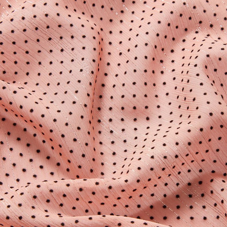 Gasa con purpurina puntos y rayas – rosa viejo claro,  image number 2