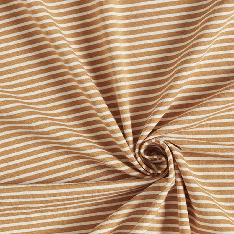 Punto de algodón con rayas estrechas – crema/canela,  image number 3
