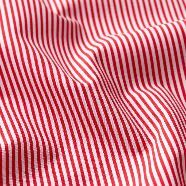 Popelina de algodón Mini rayas – rojo/blanco,  image number 2