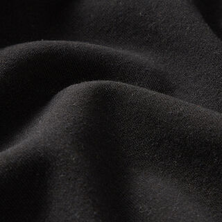 Mezcla de tela de sudadera y algodón reciclado cepillado – negro, 