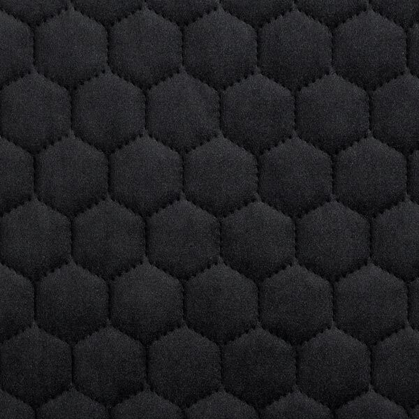 Tela de tapicería Terciopelo acolchado en diseño de panal – negro – Muestra,  image number 1