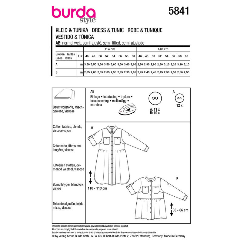 Plus-Size Vestido / Tunika | Burda 5841 | 46-60,  image number 9