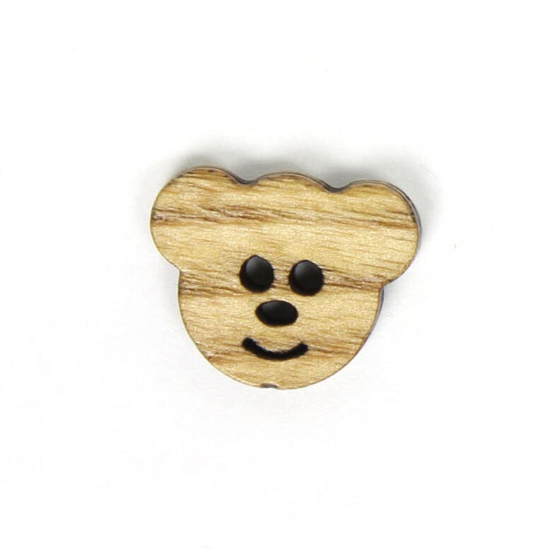 Botón de madera, Cabeza de oso 16,  image number 1