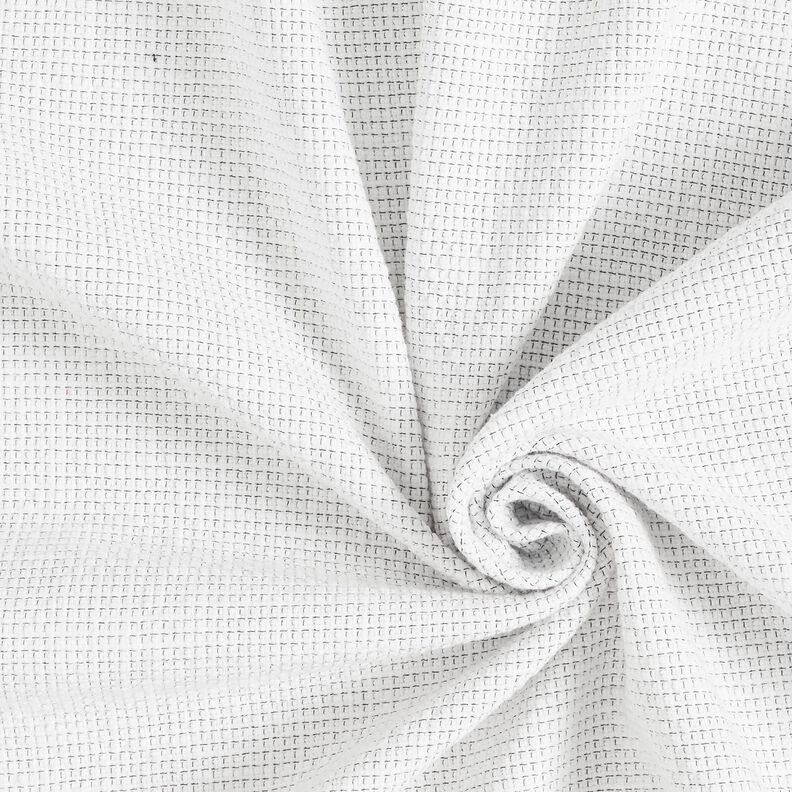 Tela de algodón bouclé con cajas – blanco,  image number 1
