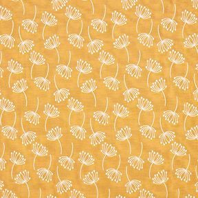 Tela para muebles Jacquard Dientes de león – mostaza, 