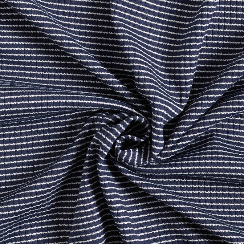 Jersey canelado Mini rayas – azul marino/blanco,  image number 4
