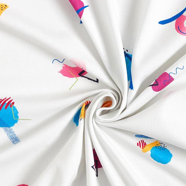 Tela de jersey de algodón Formas abstractas | DIY Eule – blanco – Muestra,  image number 4