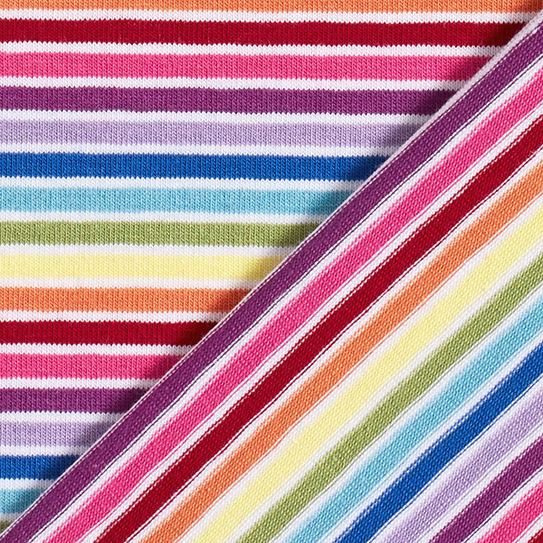 Tela de jersey de algodón Anillos arcoiris – blanco/mezcla de colores,  image number 4